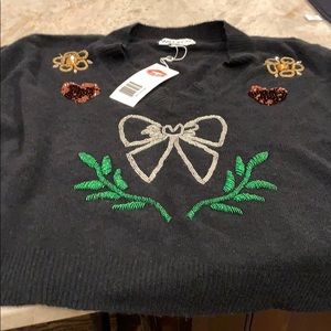 NWT WILDFOX jeweled present sweater!